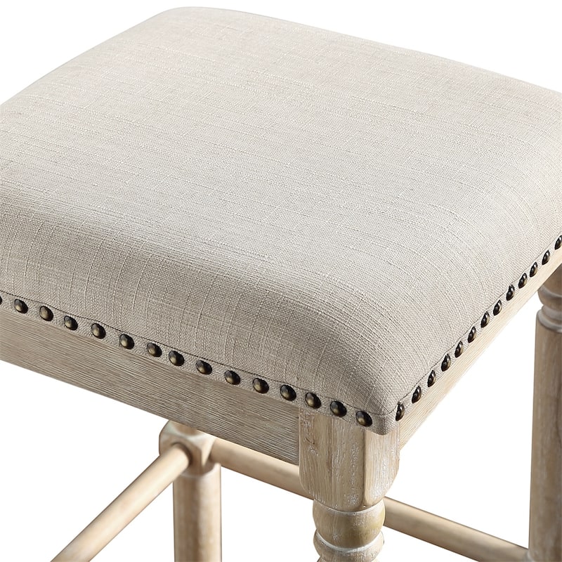 Wood Upholstered Bar Stools,Set of 2