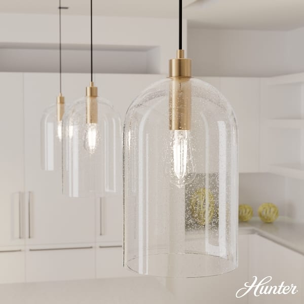 slide 2 of 14, Hunter 16" Lochemeade 1-Light Pendant - Kitchen Island, Dining Room, Bedroom - Modern Farmhouse, Contemporary, Industrial Alturas Gold