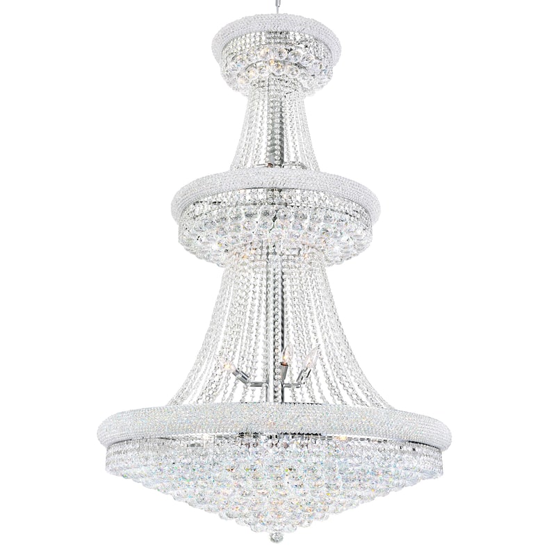 Empire 34 Light Down Chandelier With Chrome Finish - Chrome