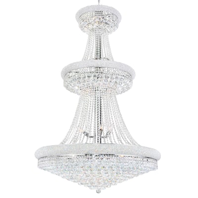 Empire 34 Light Down Chandelier With Chrome Finish