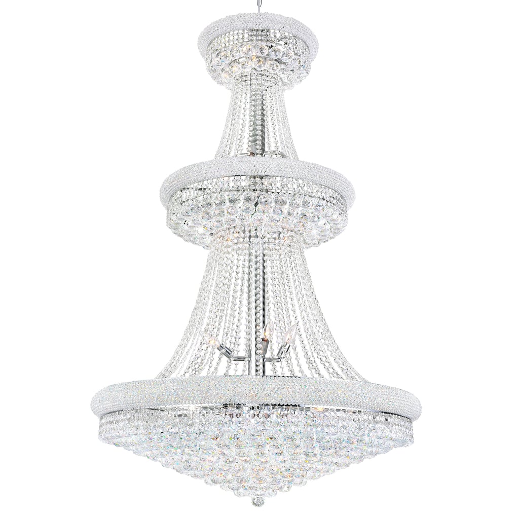 Empire 34 Light 36in Chrome Down Chandelier with Crystals