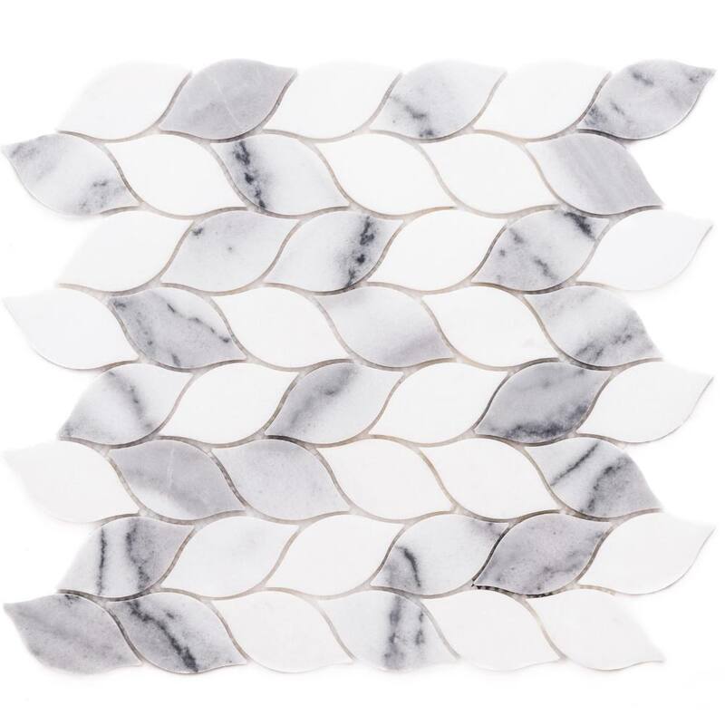 The Tile Life Santorini Braid 12x12 Marble Mosaic Floor and Wall & Backsplash Tile - White - 4 x 4 Sample
