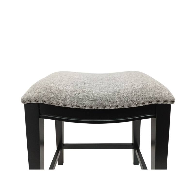 Saddle Counter Stools - 25" - Antique Black and Gray - Set of 2