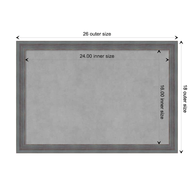 Amanti Art Dixie Blue Grey Rustic Framed Magnetic Board - Board Size 24x16