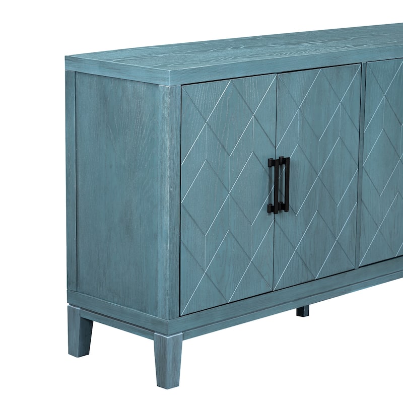 4-door Retro Sideboard with Adjustable Shelves
