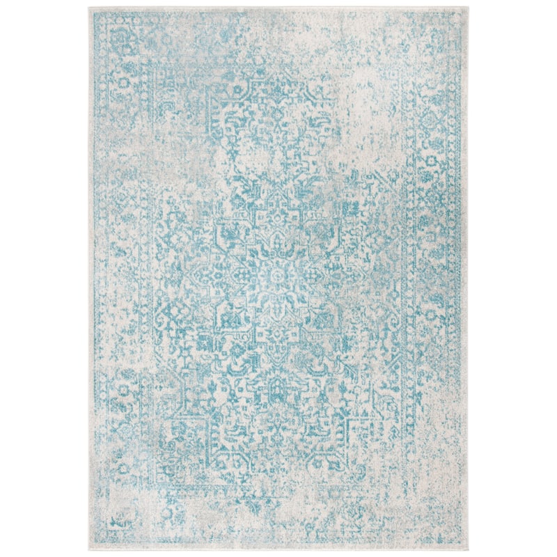 SAFAVIEH Evoke Quinn Vintage Distressed Rug - 5'3" x 7'6" - Ivory/Aqua