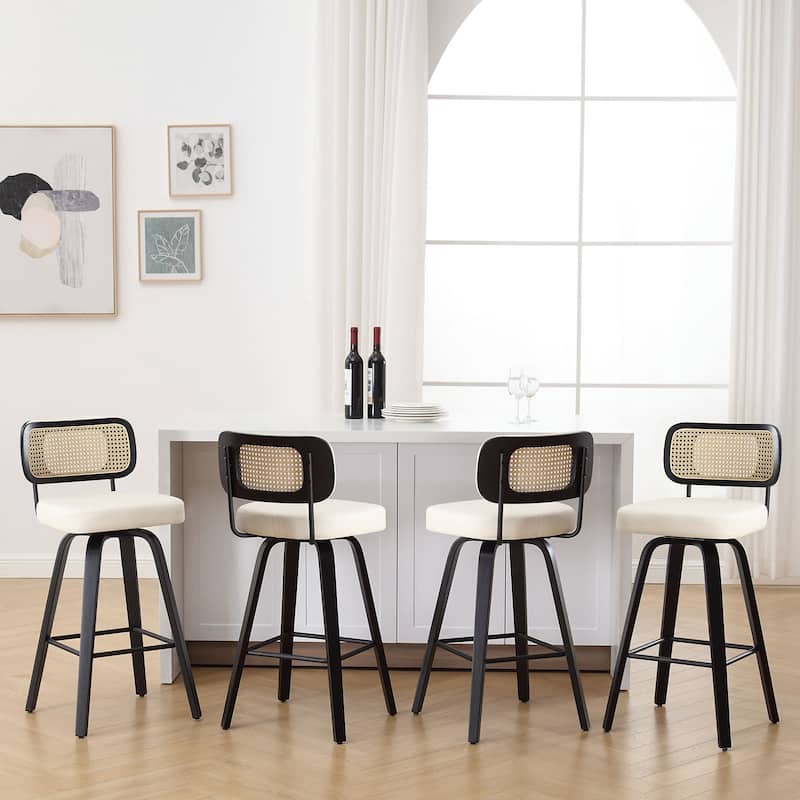 26"/29" Swivel Counter/Bar Stools with Black Bentwood Legs