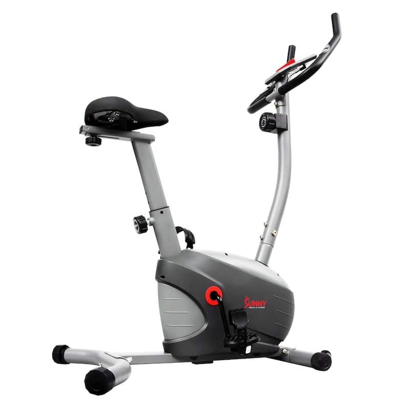 Sunny Health & Fitness Performance Interactive Series Upright Bike - SF-B220030 - Gray - 30.7L x 9.8W x 23.2H