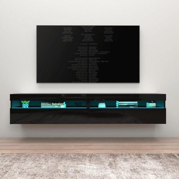 slide 2 of 18, Strick & Bolton Mikli Modern Wall-mounted Floating TV Stand