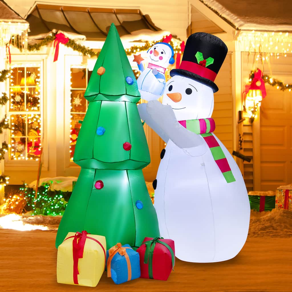 Gymax 6FT Inflatable Christmas Tree with Snowmen & Gift Boxes - See Details