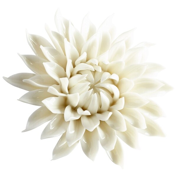 Cyan Design 09113 Wall Flowers 1-1/2" x 4-1/4" Botanical Ceramic Wall Decor - Off White Glaze