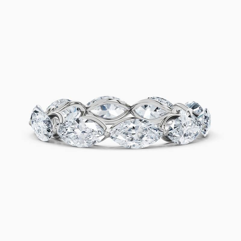 Auriya 14k Gold Marquise East-West Lab Grown Diamond Eternity Band 1.50 - 6.00 ct. tw. (F-G, VS) - 4.00 ct. wt. - 8.5 - White