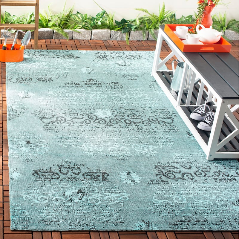 SAFAVIEH Palazzo Annice Modern Oriental Rug - 5' x 8' - Light Blue/Black