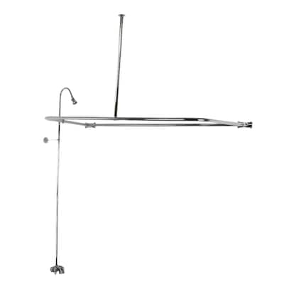 Kingston Brass Vintage Tub Faucet with Rectangular Shower Enclosure Combo