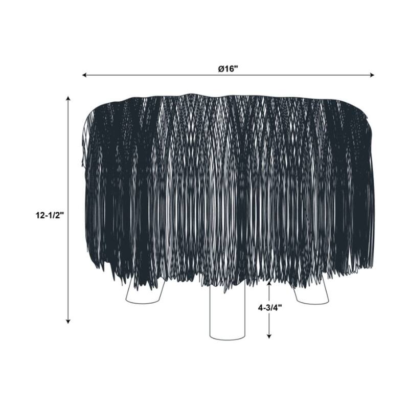 Plush Faux Fur Foot Stool - 16" - White and Black