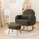 preview thumbnail 3 of 46, HOMYKA 27.95” Wide Rocking Chair with Ottomans for Nursery and Living Room Green