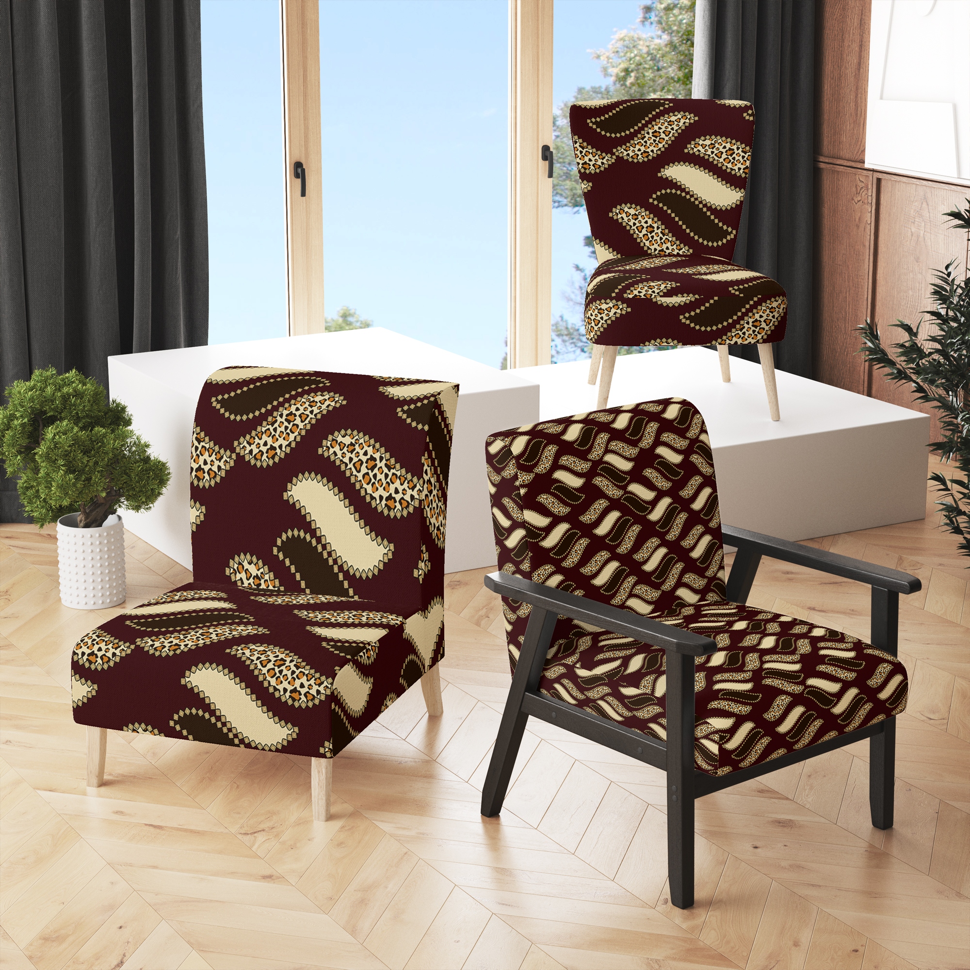 Animal print sales upholstered chairs