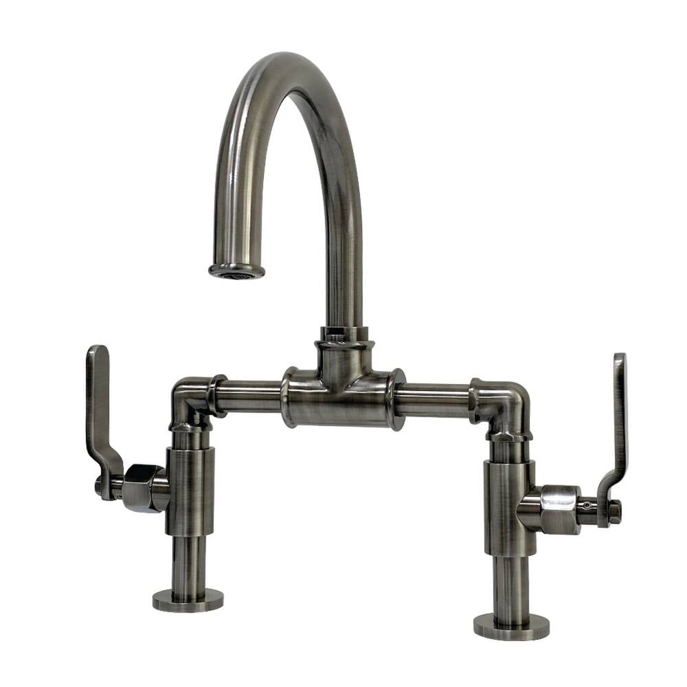 Kingston Brass Whitaker 1.2 GPM Deck Mounted Bridge Bathroom Faucet