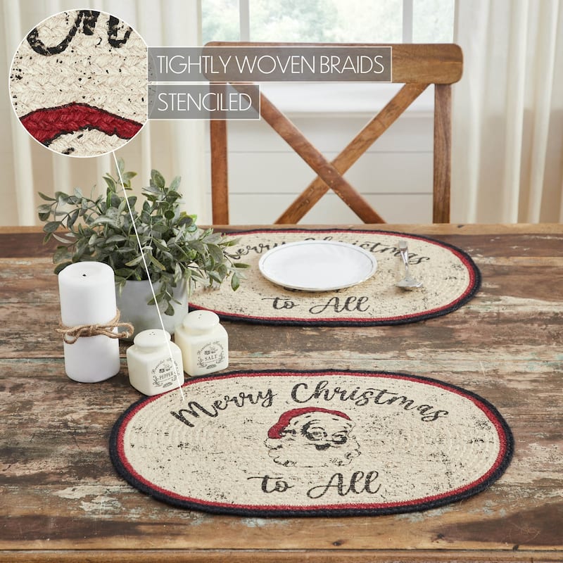 Jolly Ole Santa Jute Oval Placemat 10x15