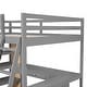 preview thumbnail 11 of 12, Full Size Loft Bed with Ladder, Shelves and Desk, Space-saving, Grey