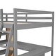 preview thumbnail 34 of 34, Wood Twin/Full Size Loft Bed with Built-in Desk and Shelves, Twin/Full Bedframe w/Full-Length Guardrails, for Kids Teens Adult