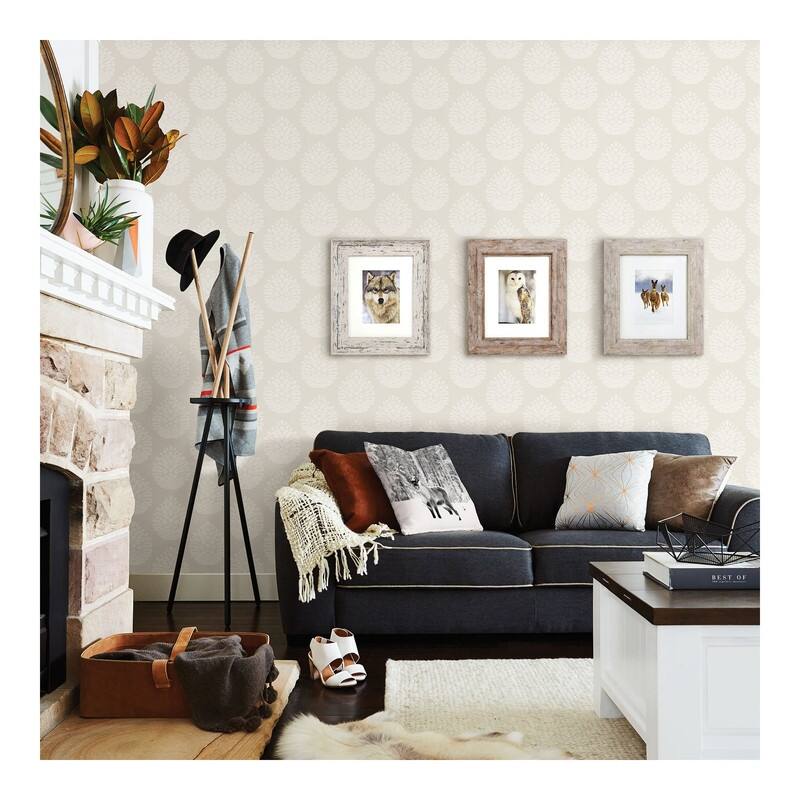 Chesapeake Totem Eggshell Pinecone Wallpaper - 20.5 x 396 x 0.025