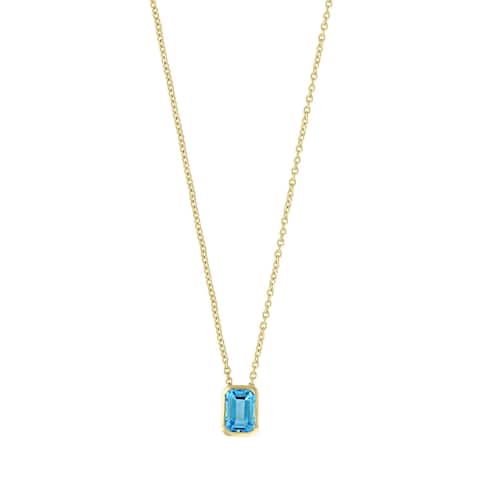 Effy Jewelry Blue Topaz Square in 14K Yellow Gold, 1 TWC