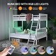 preview thumbnail 2 of 7, White Twin Over Full Size Bunk Bed with Guardrail, LED Light, Charging Station
