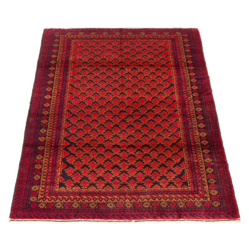Teimani Red Rug 3'7" x 6'1" - 3'7 x 6'1