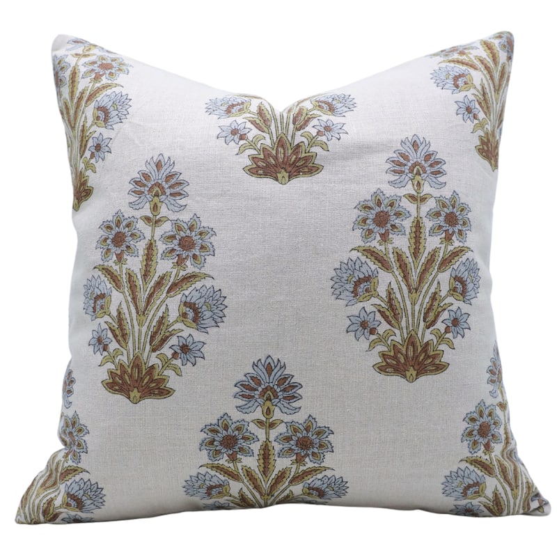 Fabdivine Linen Handmade Block print pillow Cover - Pillow Covers - 16" x 16"
