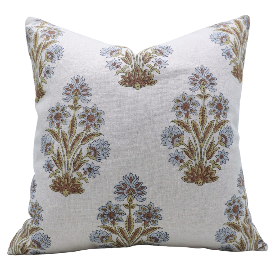 Fabdivine Linen Handmade Block print pillow Cover