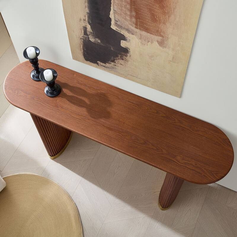 59.1" Modern Narrow Entryway Console Table with Unique Stainless Steel Legs