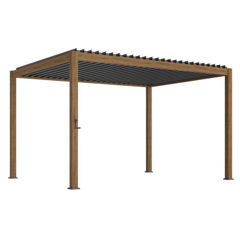 BONOSUKI Outdoor Louvered Pergola with Aluminum Frame for Modern Patio Living