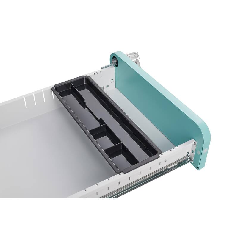 3-Drawer Locking Mobile File Cabinet with Wheels, Metal Home Office Storage Cabinet with Pencil Tray & Hanging Bars