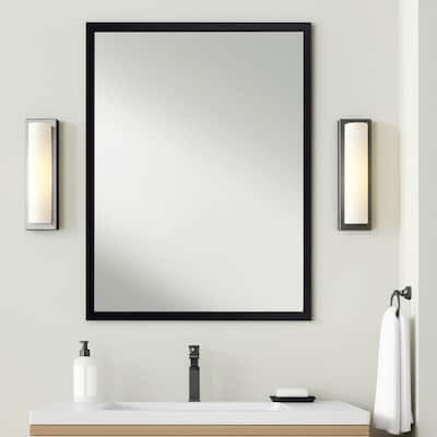 HomeRoots 32" Black Framed Bathroom Vanity Mirror - 25.50 in. x 31.50 in. x 1.75 in.