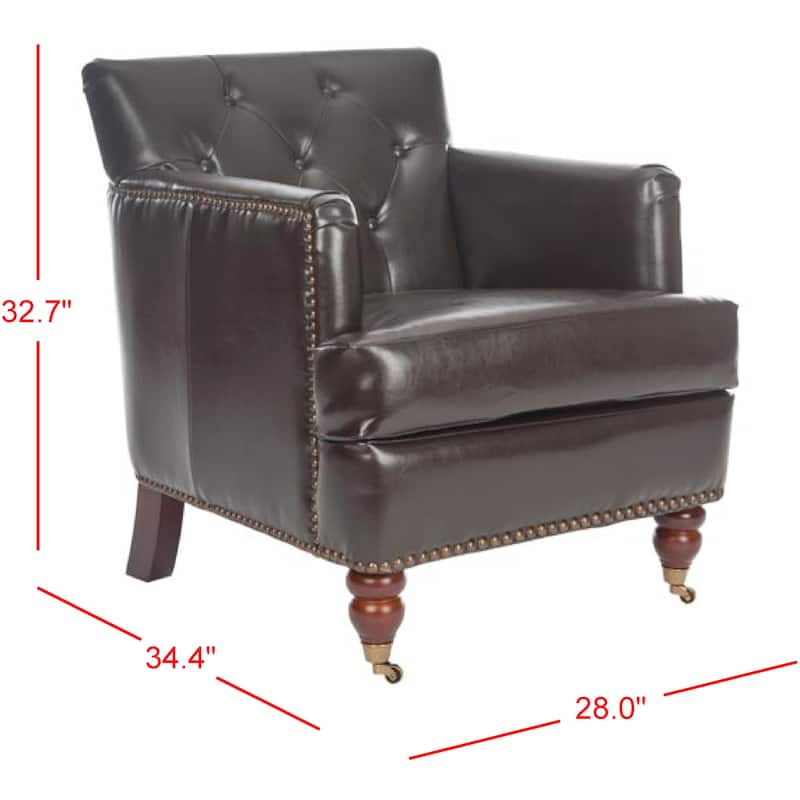 SAFAVIEH Tori Antiqued Tufted Club Chair - 28" x 34.4" x 32.7". - 28"W x 34"D x 33"H