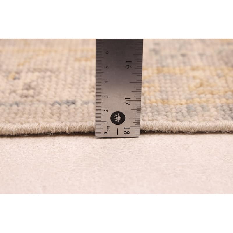 ECARPETGALLERY Hand-knotted Modern Oushak Light Grey Wool Rug - 7'10 x 9'7