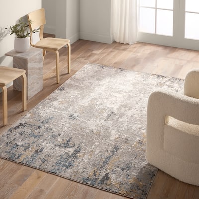 Jarlath Abstract Silver/Blue Rug