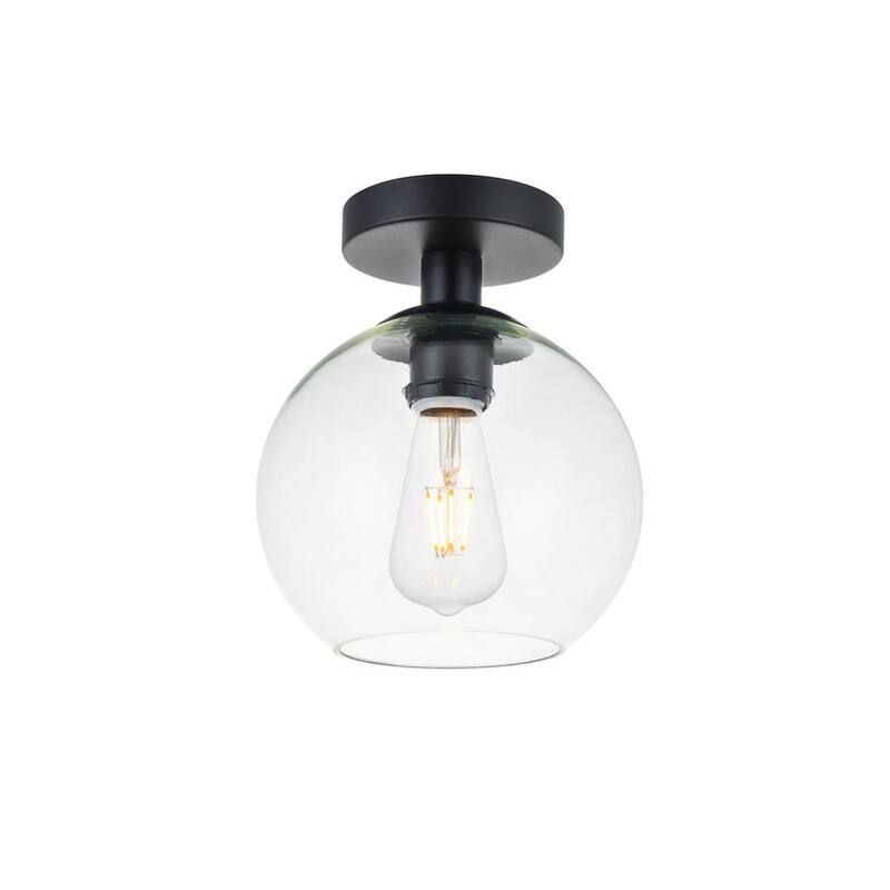 1-Light Flush Mount with 8 inch Clear Glass