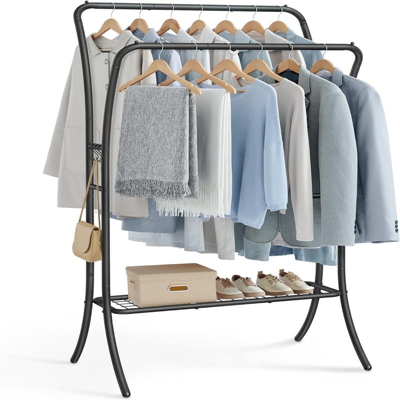 Clothing Rack with Shelves - 18.1"D x 39.4"W x 61"H