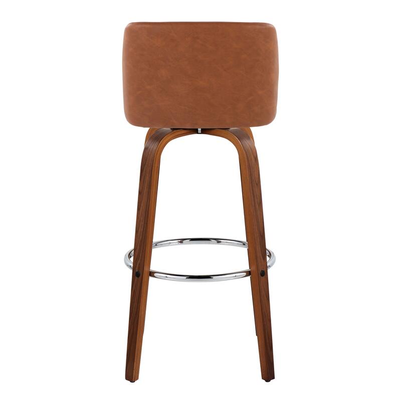 Carson Carrington Vallberga 30" Fixed-Height Bar Stool with Walnut Wood Base (Set of 2)