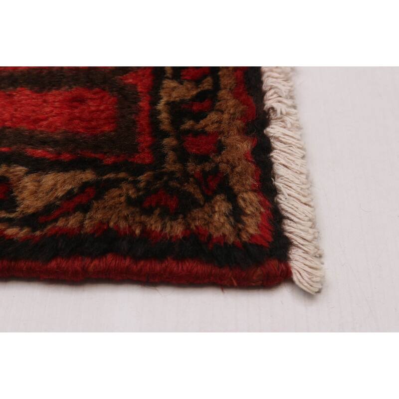 ECARPETGALLERY Hand-knotted Andelz Navy, Red Wool Rug - 3'8 x 9'11