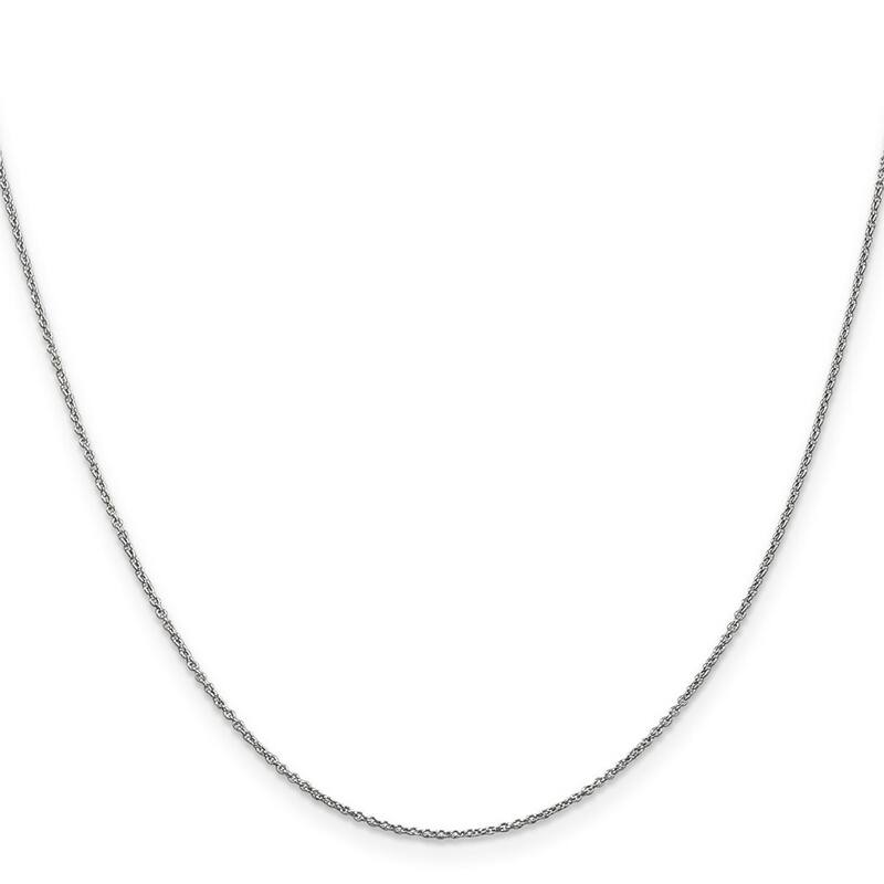 Curata 14k White Gold 0.9mm Round Cable Chain Necklace for Women Options: 16 18 20