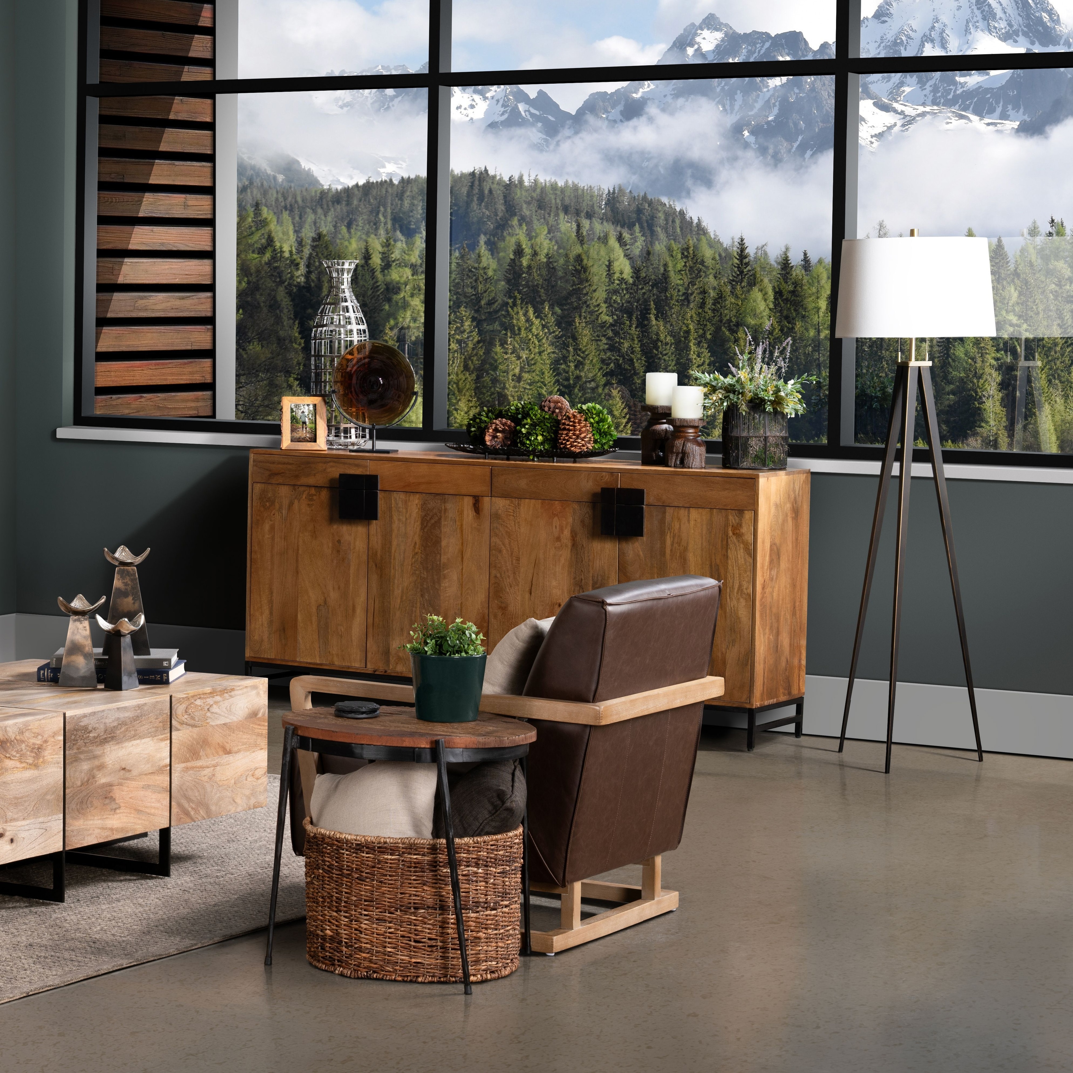 Ventura 76" 4-Drawer Sideboard, Brown