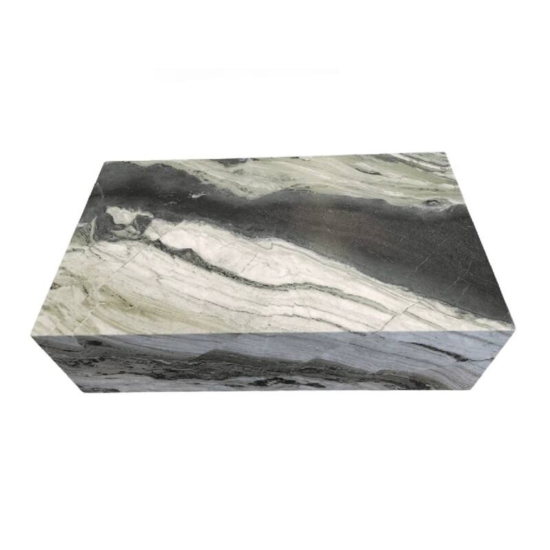 BETACH Genuine Marble Block Coffee Table - Fantasy Green Marble