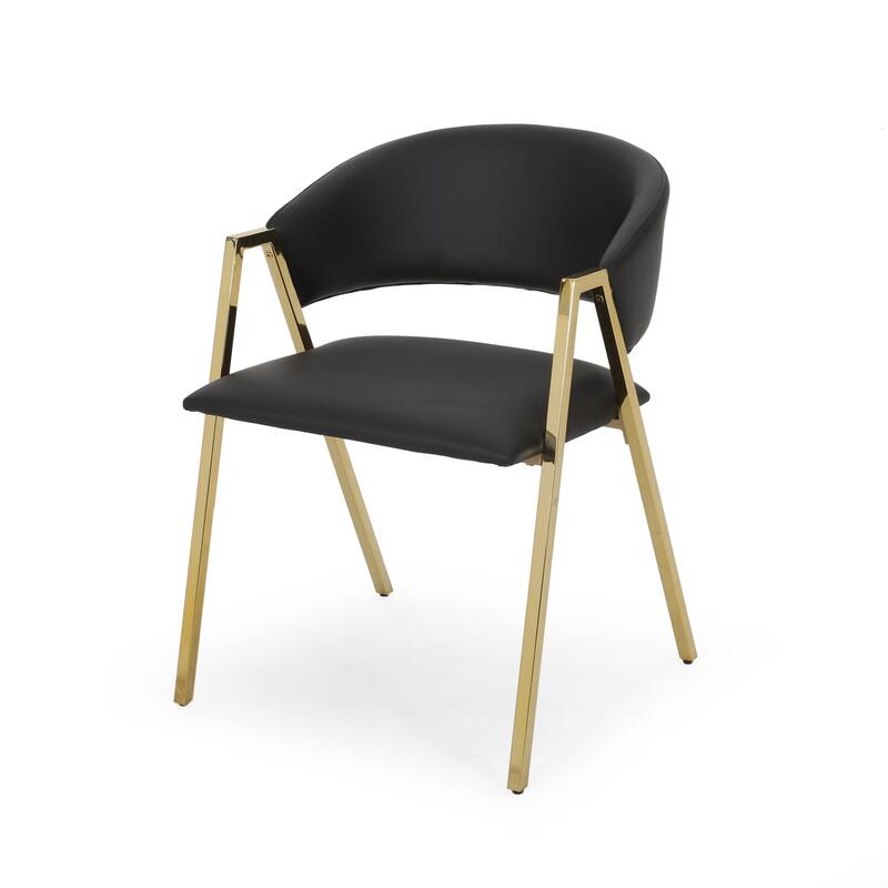 Modern Upholstered Dining Chair with Backrest & V-Shaped Legs(Set of 2)