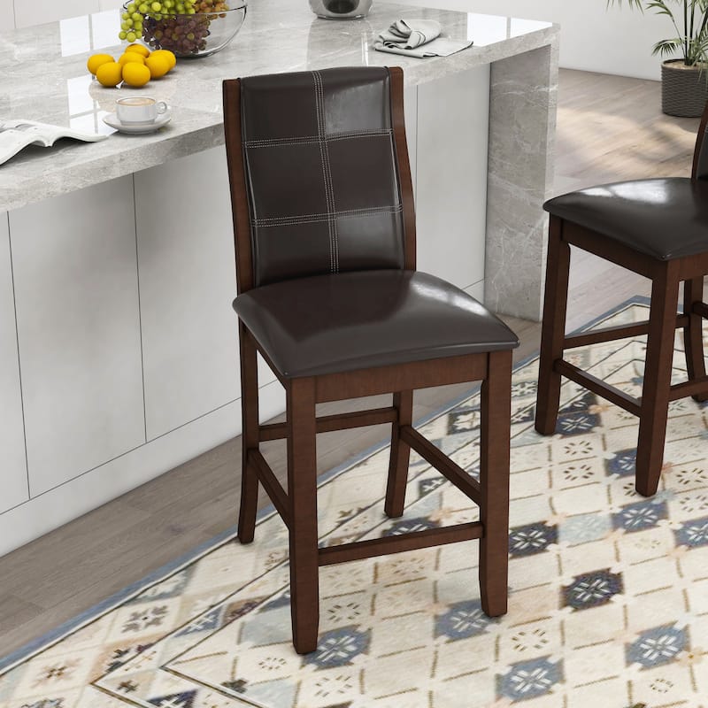 Tornillo Contemporary Faux Leather Counter Height Dining Chairs (Set of 2) by Furniture of America