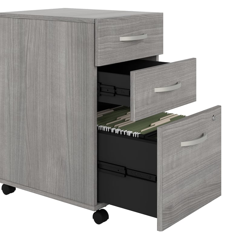 Bush Business Furniture Studio C L Shaped Desk with File Cabinet