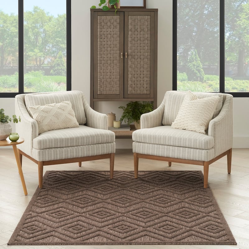 Nourison Versatile Indoor/Outdoor Geometric Flatweave Area Rug