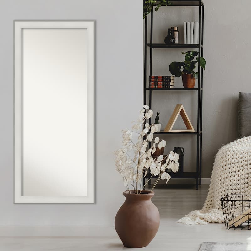 Non-Beveled Wood Full Length Floor Leaner Mirror - Imperial Frame - Outer Size: 29 x 65 in